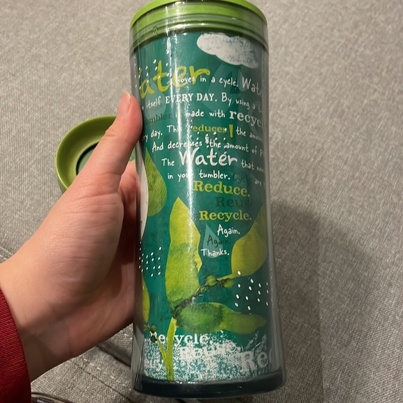 Starbucks Green Reduce Reuse Recycle Travel Coffee Mug Tumbler - Picture 6 of 8